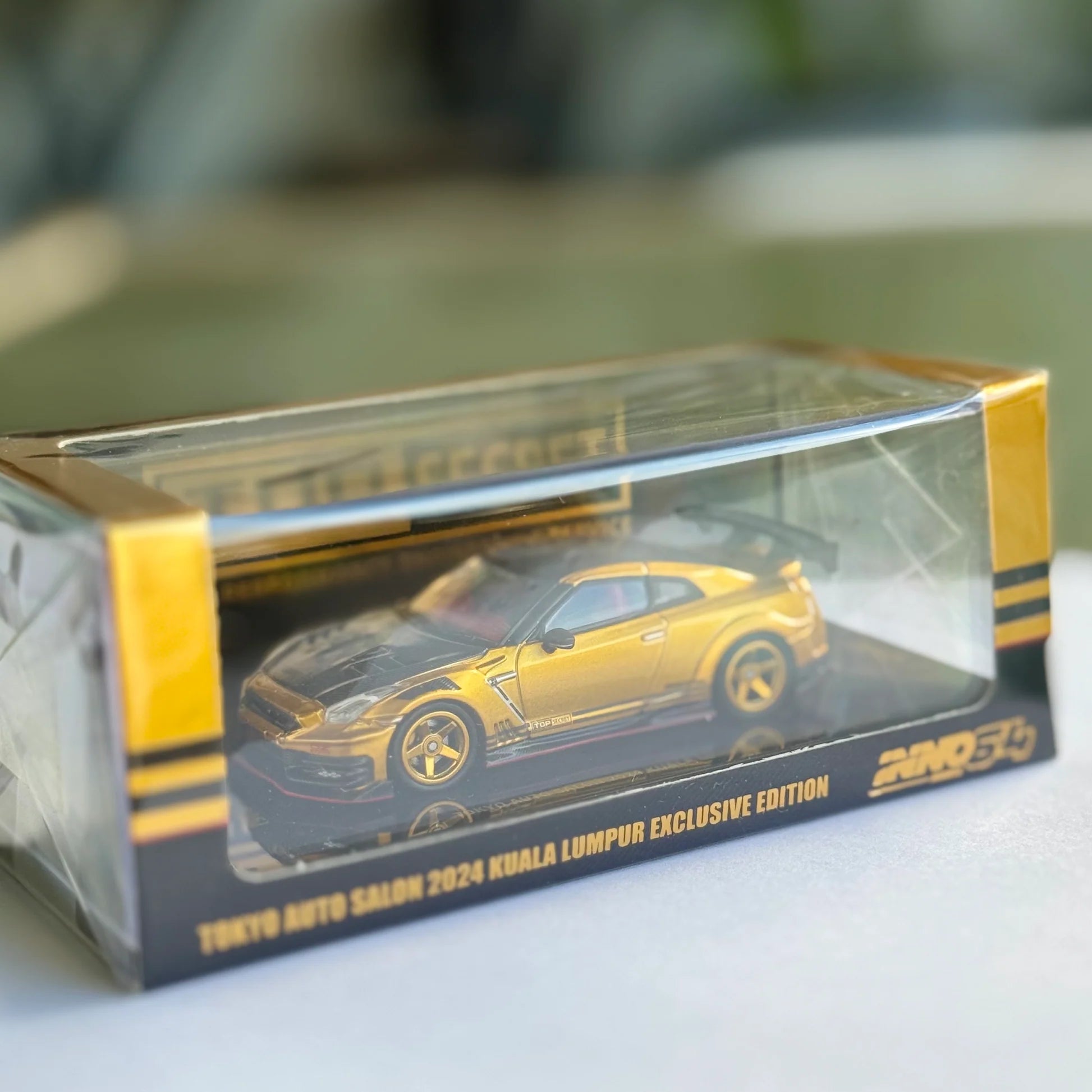 INNO64 Nissan GT-R R35 Top Secret Gold Chrome TAS 2024 Kuala Lumpur Exclusive