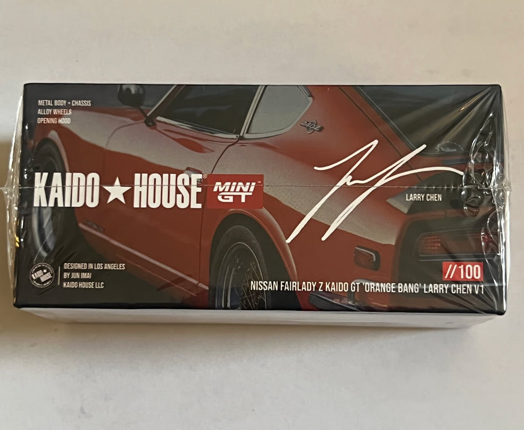 Kaido House x MINI GT 1:64 Datsun Fairlady Z Larry Chen V1 Orange Bang