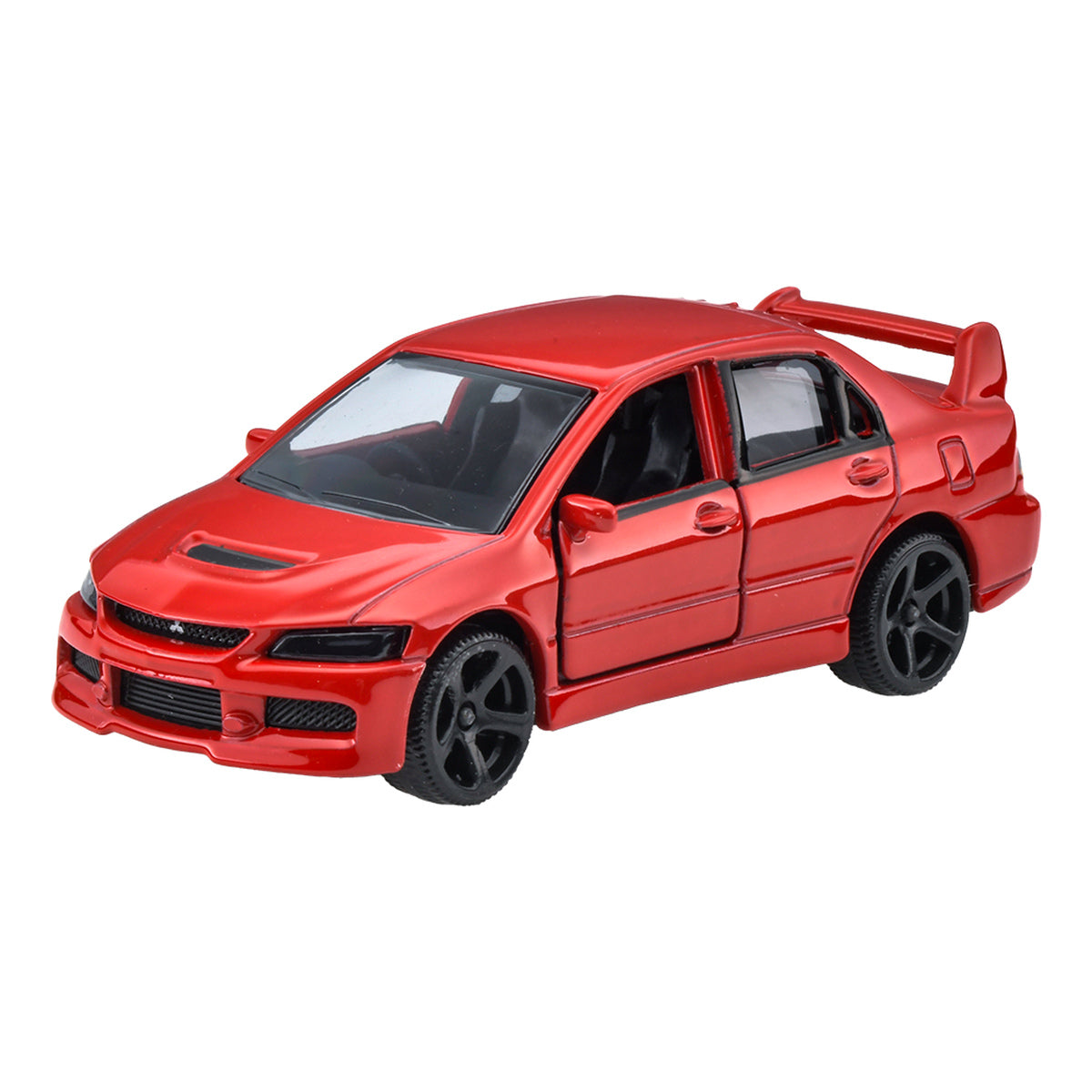 Majorette Mitsubishi Lancer Evolution IX red front three-quarter view