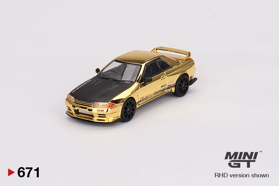 MINI GT 671 Top Secret VR32 Gold Chrome — front view