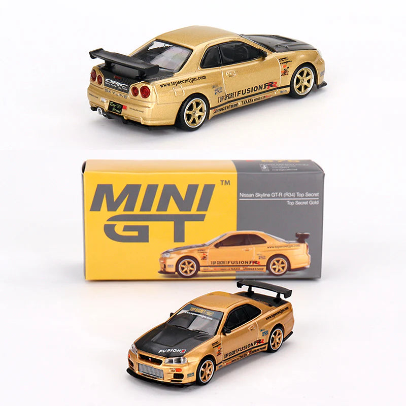 MINI GT 1:64 Nissan Skyline GT-R R34 – Top Secret Gold