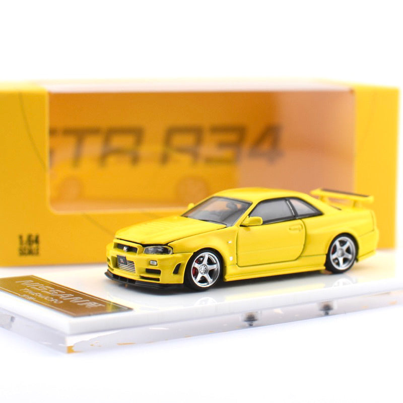 Time Micro 1:64 Nissan Skyline GT-R R34 Yellow Limited 999