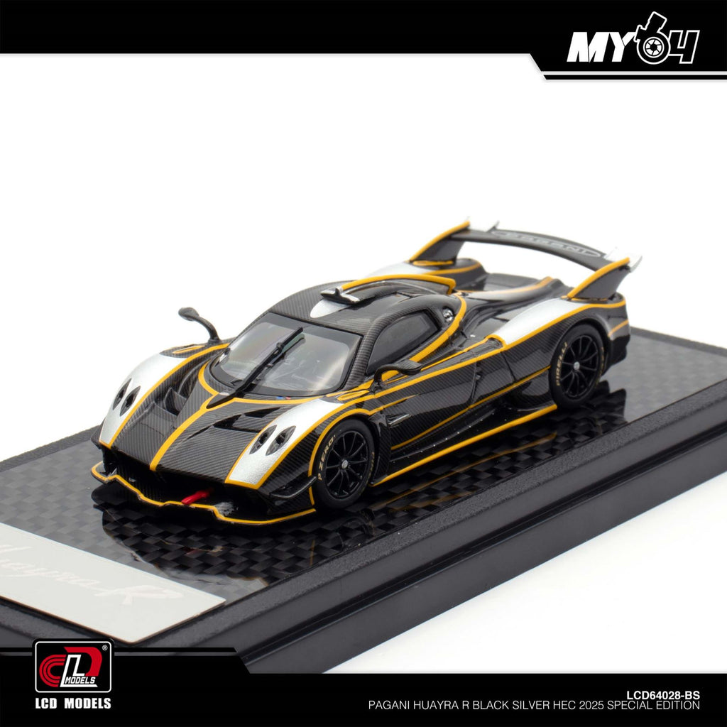 Pagani Huayra R on display base opposite front angle
