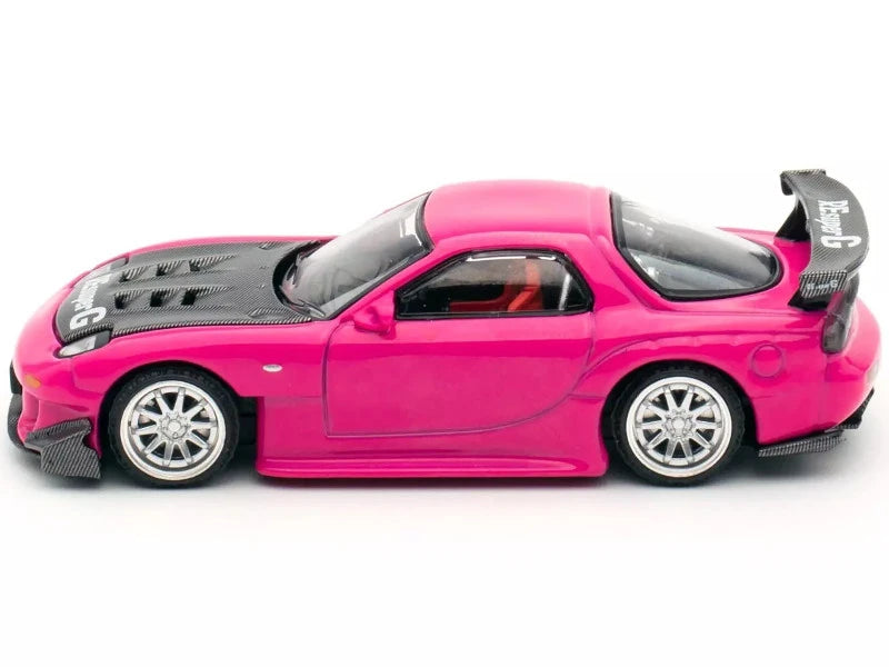 POP RACE PR64-156 Mazda RX-7 Pink IDE 2024 — Side profile
