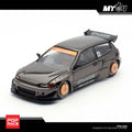 POP RACE Civic EG6 Dark Chrome PR64-208 — Front three-quarter view