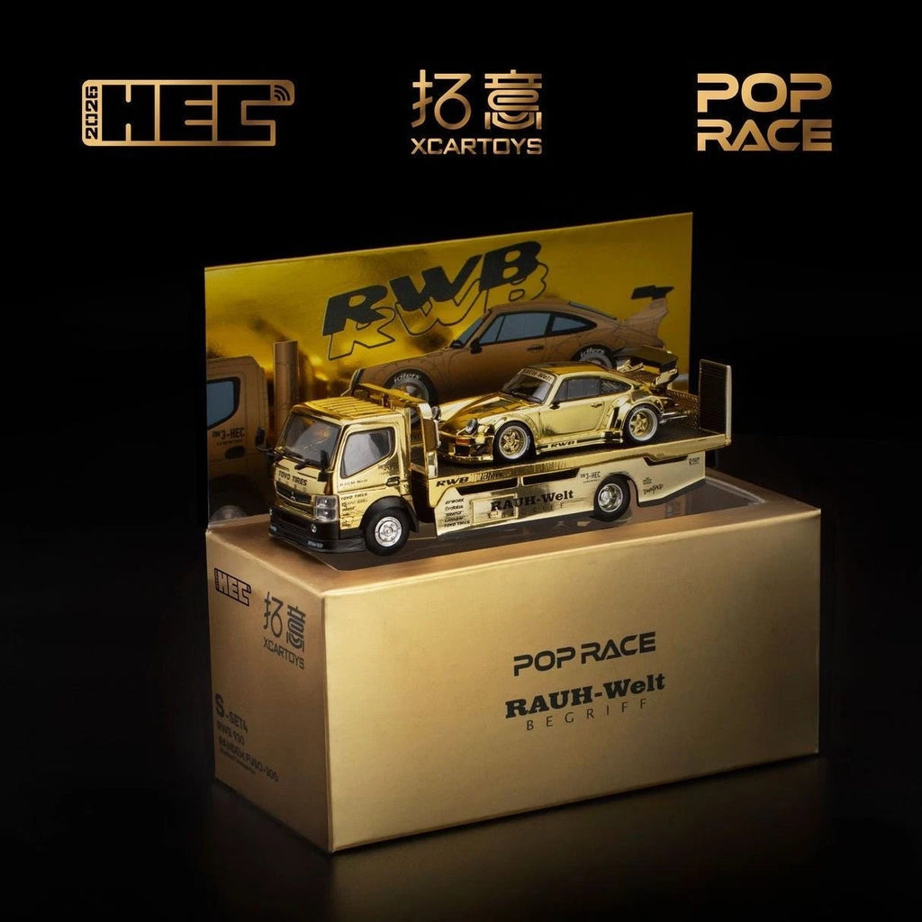 RWB 930 and gold FUSO truck set with original HEC 2026 presentation box