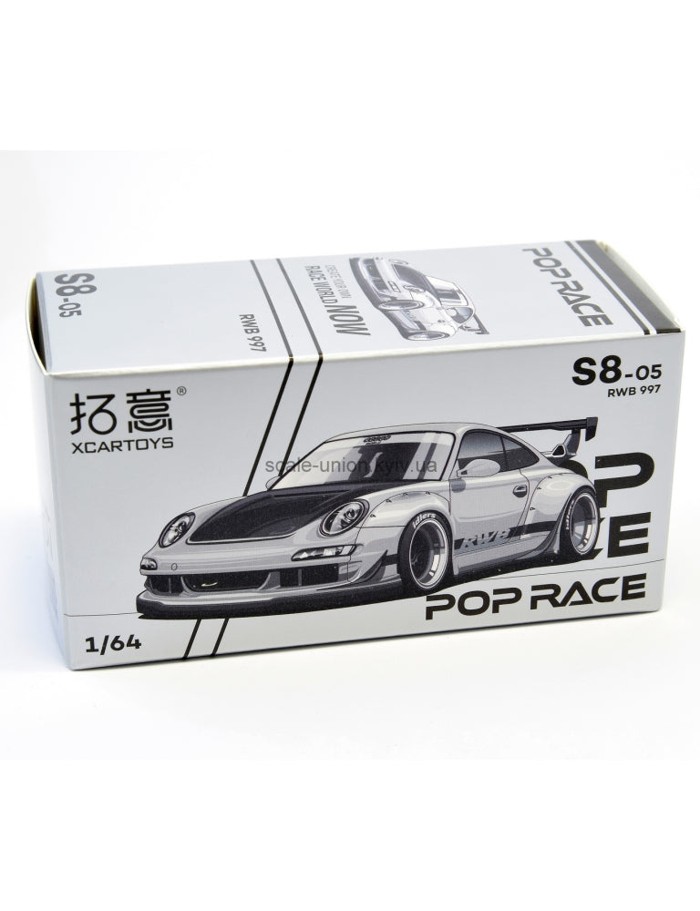 POP RACE x XCARTOYS 1:64 Porsche RWB 997 White S8-05