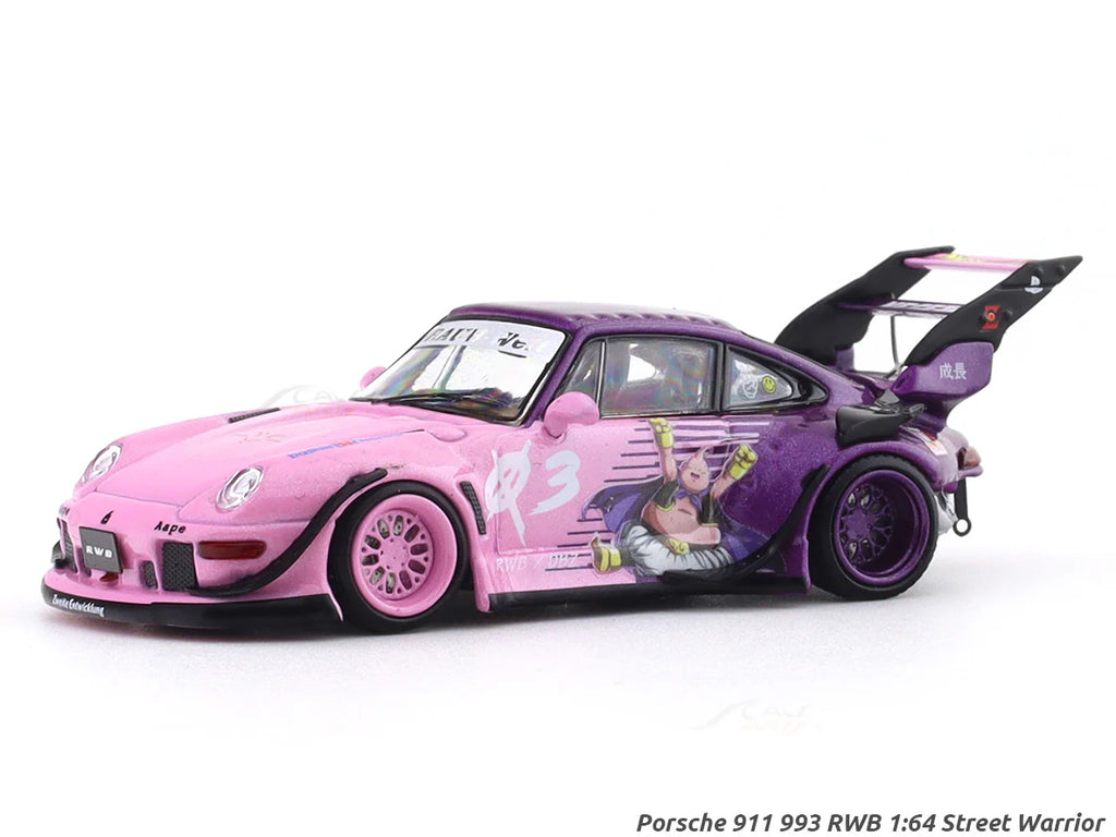 Street Warrior Porsche 911 Widebody Anime Livery Purple/Pink 1:64