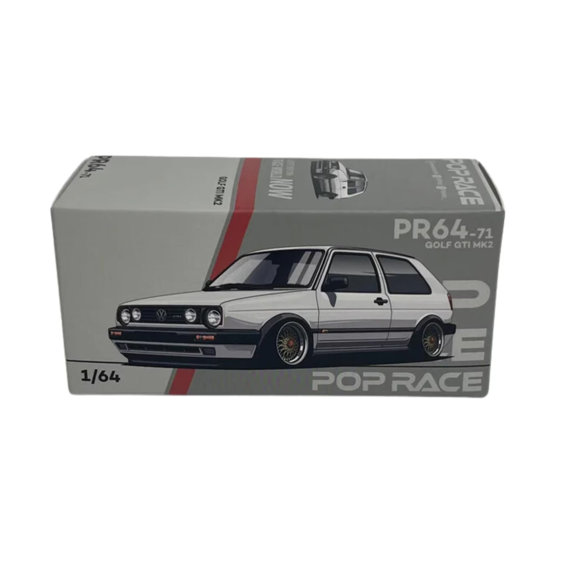 POP RACE 1:64 Volkswagen Golf GTI MK2 White PR640071 Diecast Model – Classic Hot Hatch Collector Edition