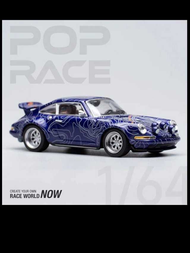 POP RACE 1:64 Porsche 911 Singer Mulholland Drive PR64-10 Blue