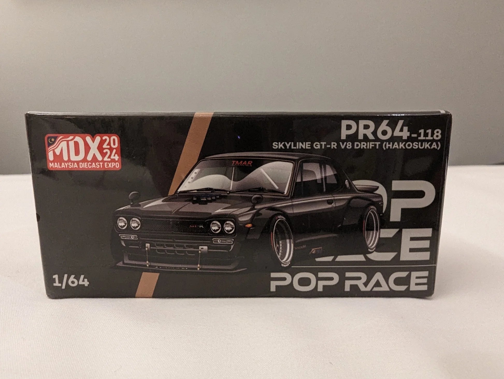 POP RACE 1:64 Nissan Skyline GT-R V8 Drift Hakosuka PR64-118 MDX 2024 Malaysia Diecast Expo Limited Model