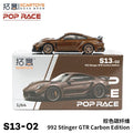 POP RACE x XCARTOYS 1:64 Porsche 911 (992) Stinger GTR Carbon Edition Brown