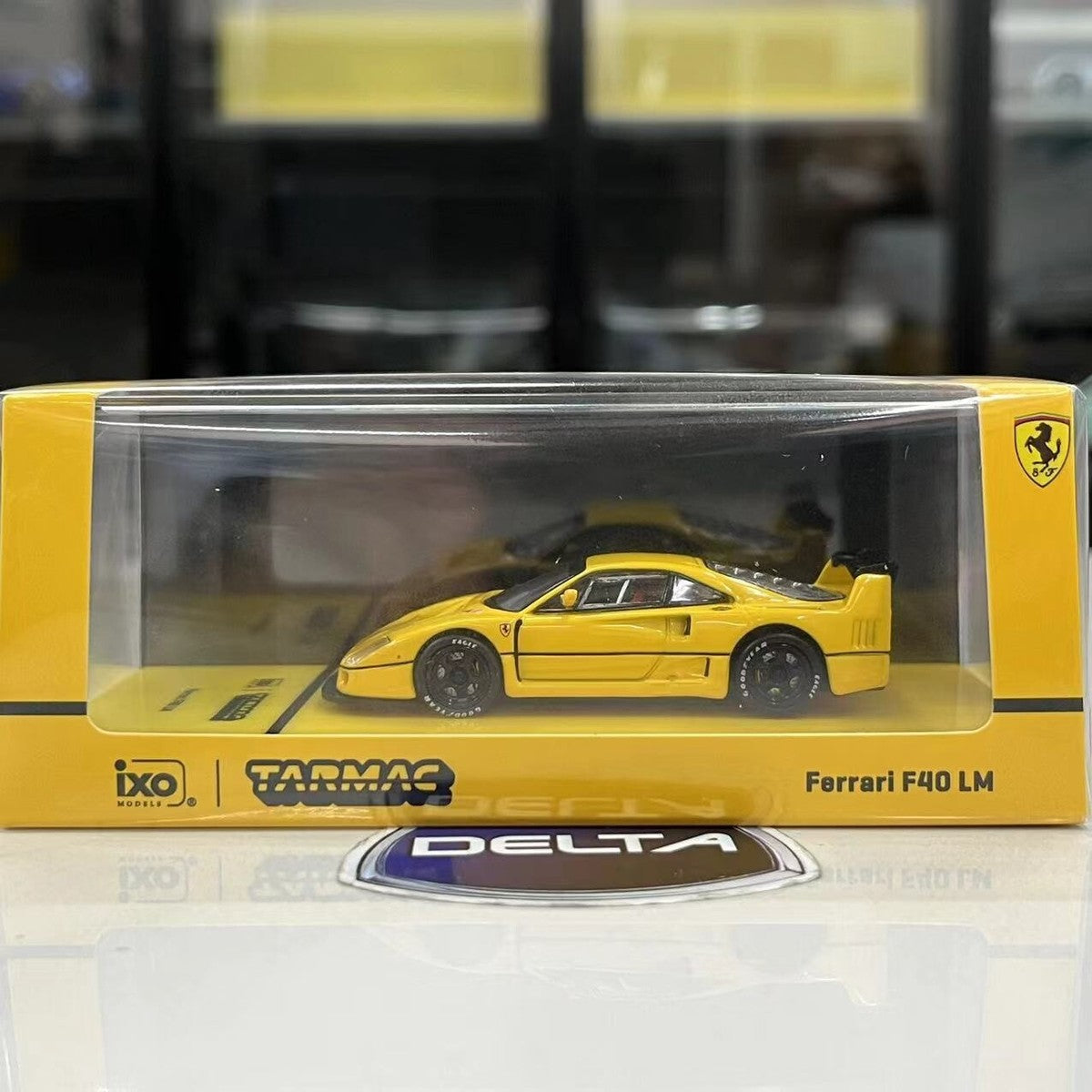 Tarmac Works × IXO Ferrari F40 LM Diecast Model – Yellow Racing Spec