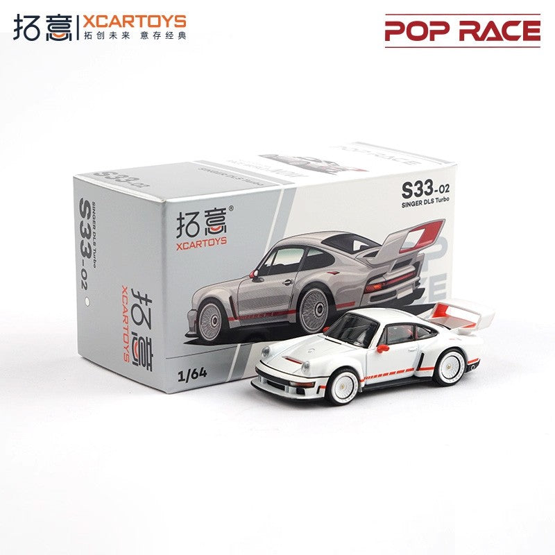 POP RACE x XCARTOYS 1:64 Singer DLS Turbo White S33-02