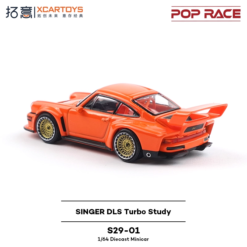 POP RACE x XCARTOYS 1:64 Singer DLS Turbo Study Orange S29-01