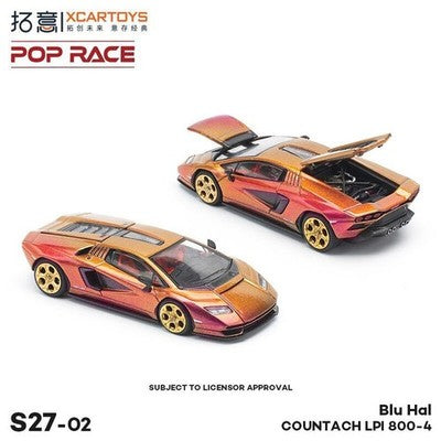 POP RACE x XCARTOYS 1:64 Lamborghini Countach LPI 800-4 Bronze S27-02