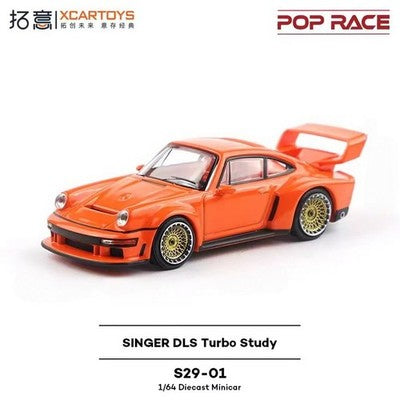 POP RACE x XCARTOYS 1:64 Singer DLS Turbo Study Orange S29-01