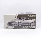 POP RACE 1:64 Nissan Skyline GT-R R33 NISMO 400R PR64-52 Silver Diecast Model – JDM Collector Edition