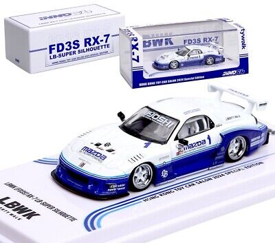 INNO64 LBWK Mazda RX-7 FD3S Liberty Walk White Blue HK Toy Car Salon 2024 Special Edition