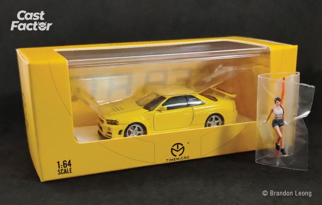Time Micro 1:64 Nissan Skyline GT-R R34 Yellow Limited 999