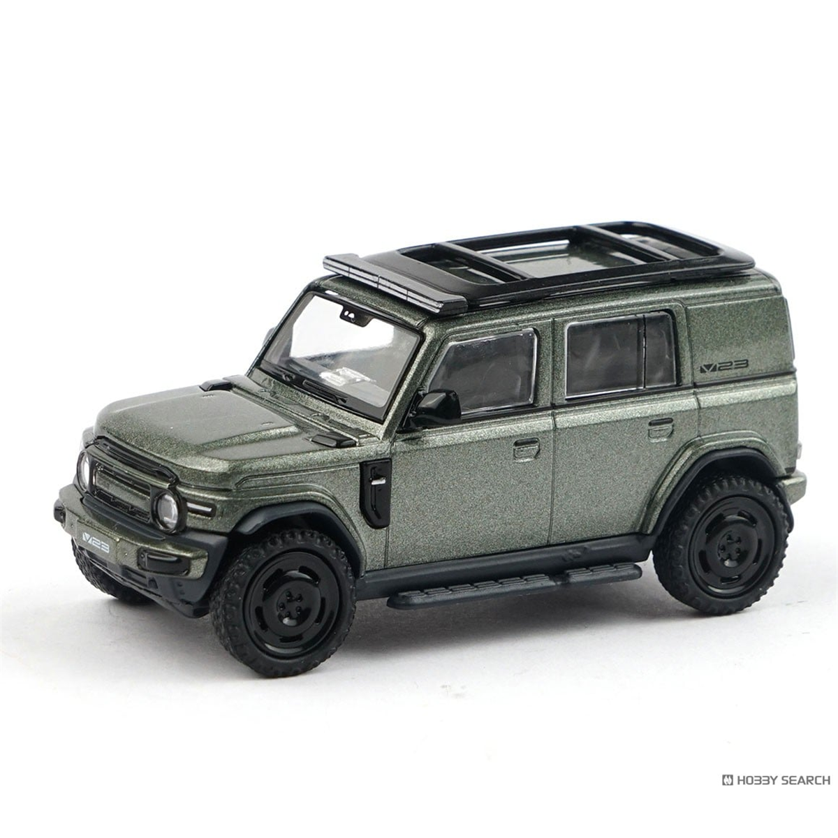 XCARTOYS 1:64 iCAR V23 T20-01 metallic green — Front three-quarter view