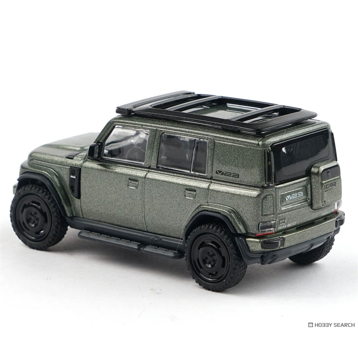 XCARTOYS 1:64 iCAR V23 T20-01 metallic green — Rear left three-quarter view