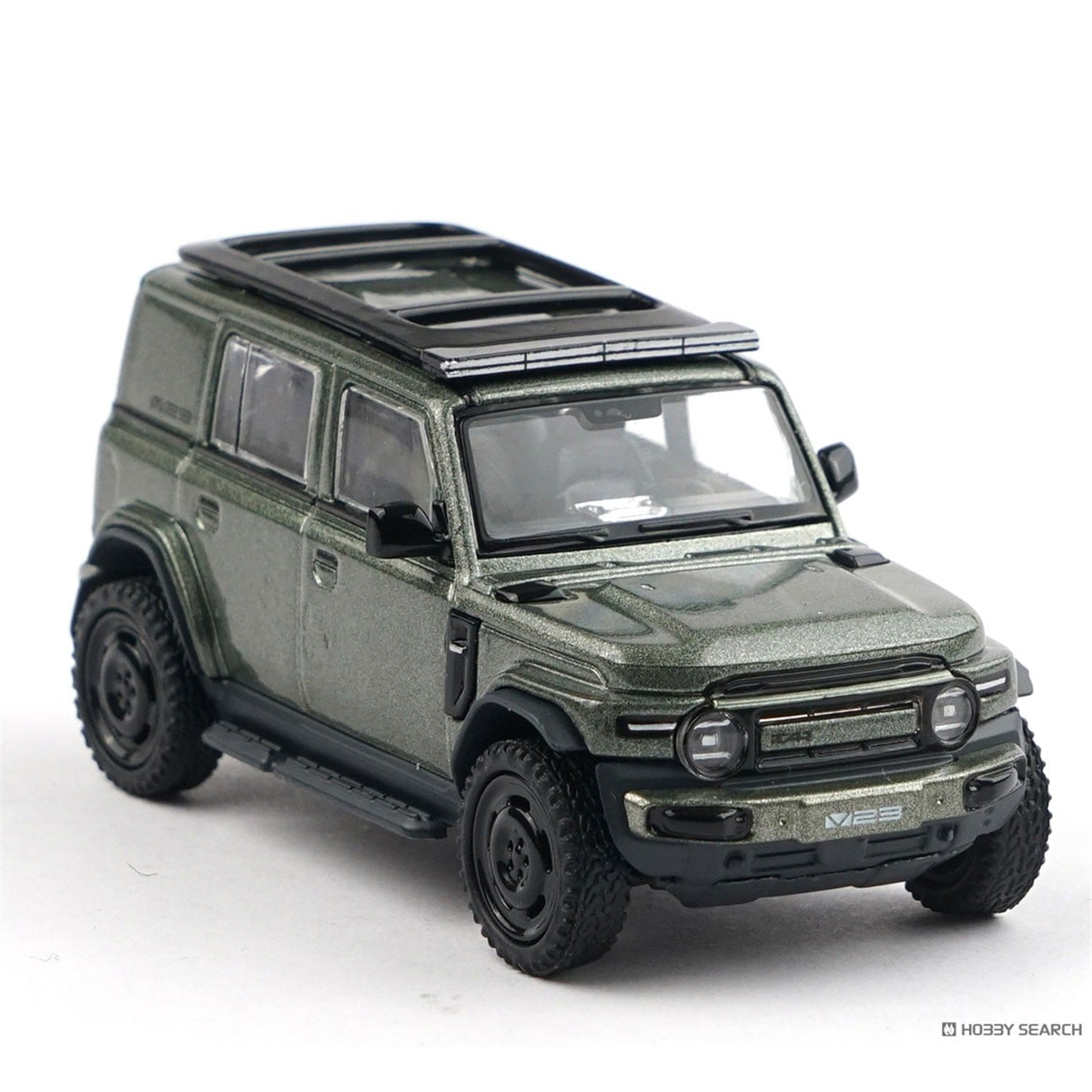 XCARTOYS 1:64 iCAR V23 T20-01 metallic green — Front opposite three-quarter view